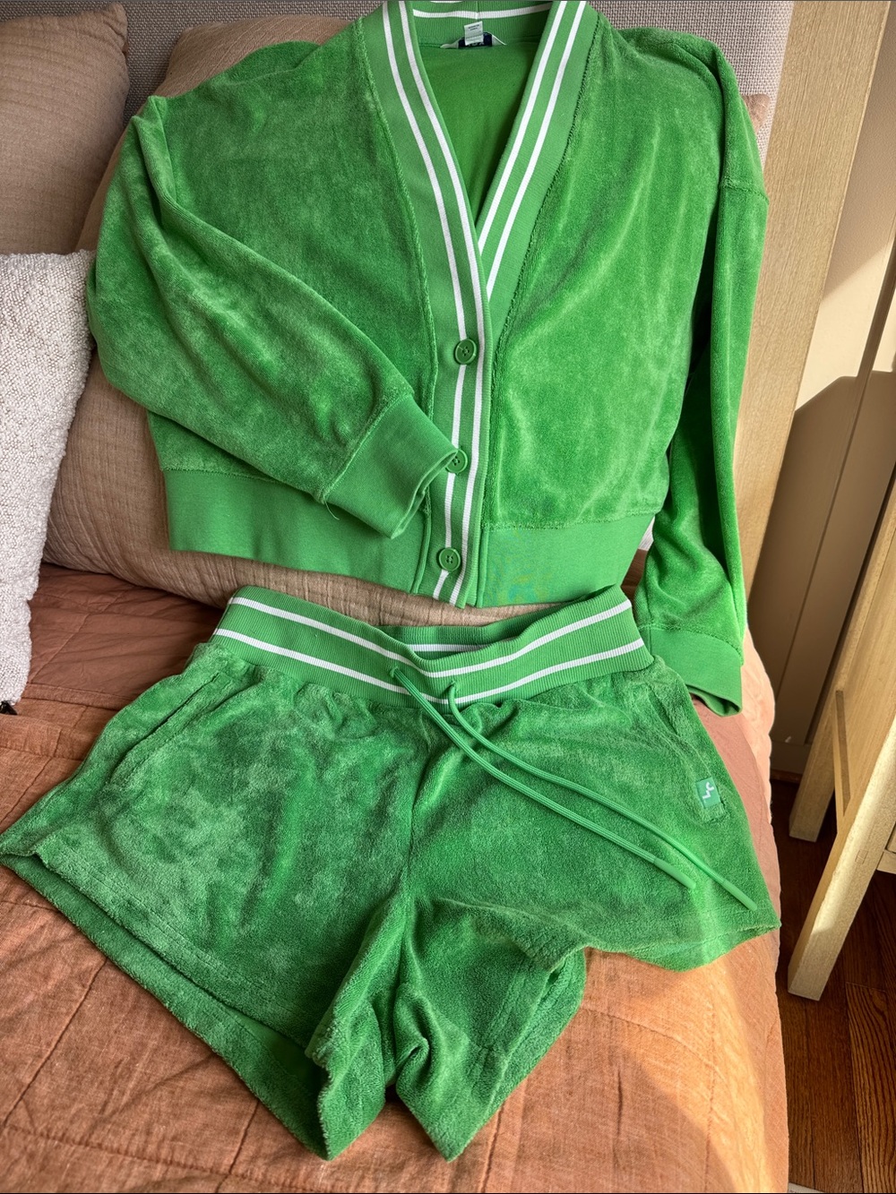 Target JoyLab Terry Cloth Green and White Set